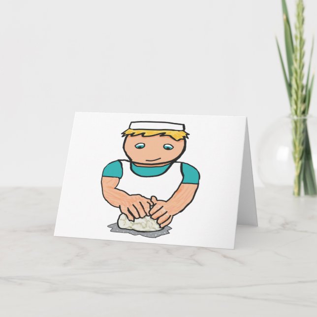 Baker Kneading Dough for Baking Bread Card (Front)