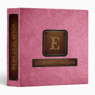 Baker-Miller pink Leather Elegant Monogram Binder