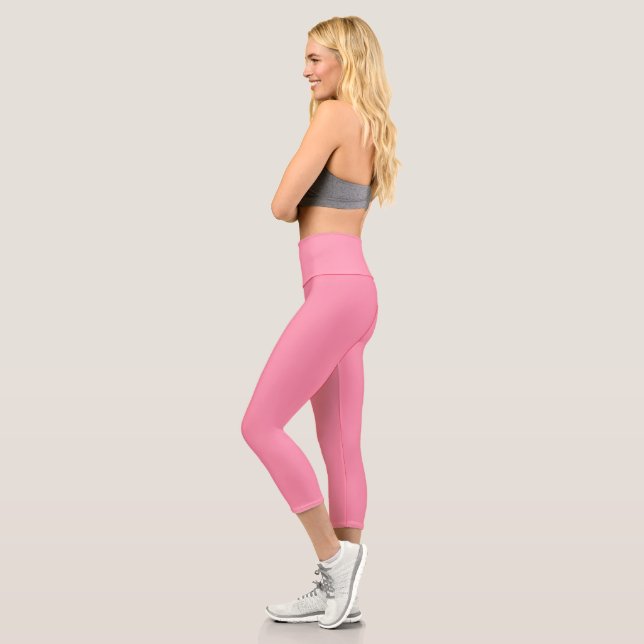 Baker-Miller pink (solid colour)  Capri Leggings (Left)