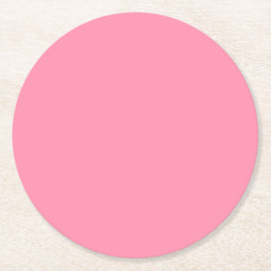 Baker-Miller Pink Solid Colour Round Paper Coaster