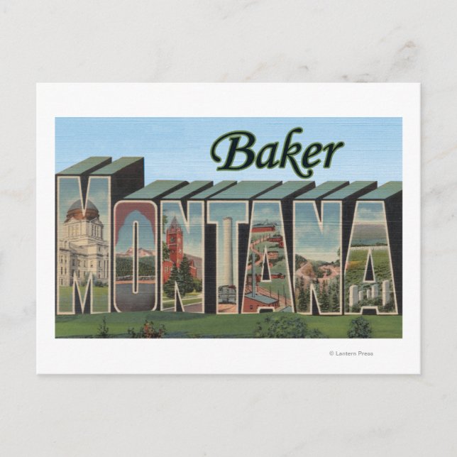 Baker, MontanaLarge Letter ScenesBaker, MT Postcard (Front)