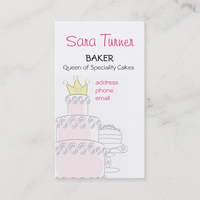 Baker or Cake Maker  Business Card (Front)