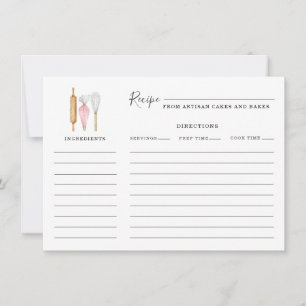 Baker Pastry Chef Baking Utensils Recipe Card