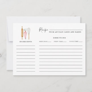 Baker Pastry Chef Baking Utensils Recipe Card