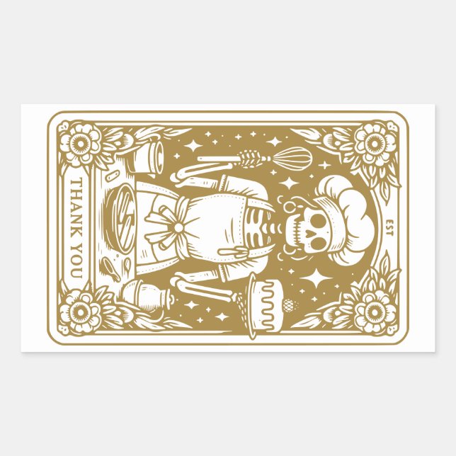 Baker Pastry Chef Gold Product Sticker (Front)