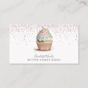 Baker Pastry Chef Rose Gold Glitter Business Card