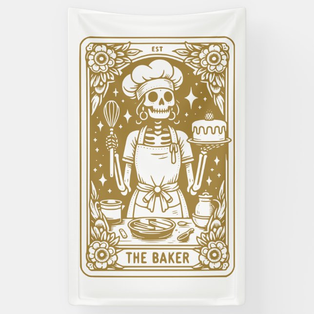 Baker Pastry Chef Tarot Gold Product Banner (Vertical)