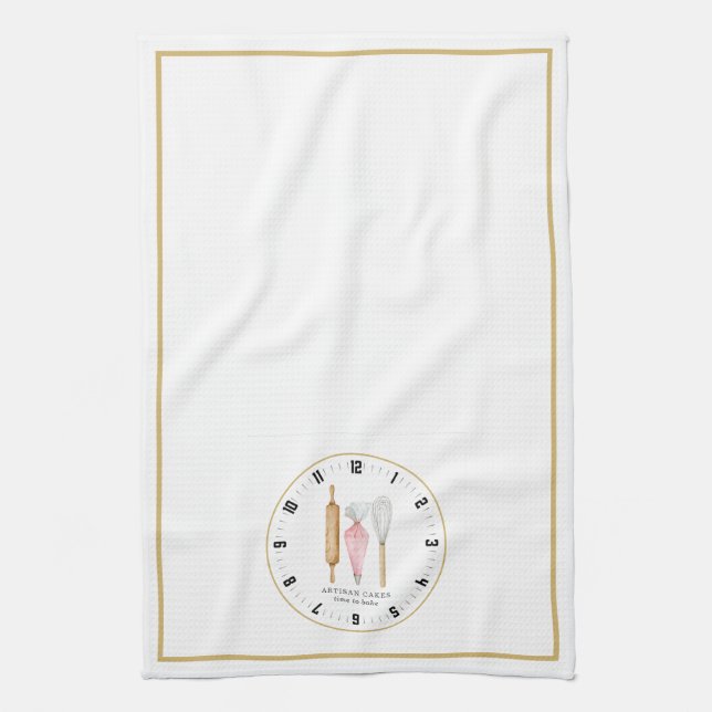 Baker Pastry Chef Time To Bake  Kitchen Towel (Vertical)