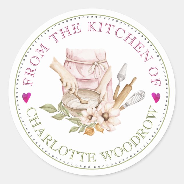 Baker Pastry Chef Tools Food Label Sticker (Front)