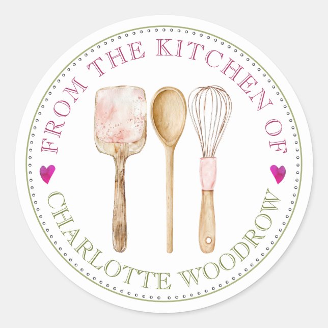 Baker Pastry Chef Tools Food Label Sticker (Devant)