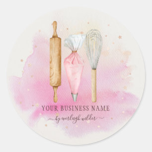Baker Pastry Chef Utensils Pink Product Labels