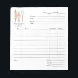 Baker Pastry Chef Watercolor Baking Invoice Pad<br><div class="desc">Floral rolling pin baker's invoice pad in watercolor and script type. "Made with love" saying.</div>