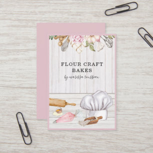 Baker Pastry Chef Watercolor Baking Tools Business Card
