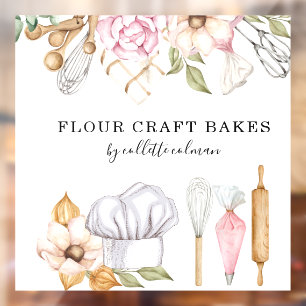 Baker Pastry Chef Watercolor Baking Tools Window Cling