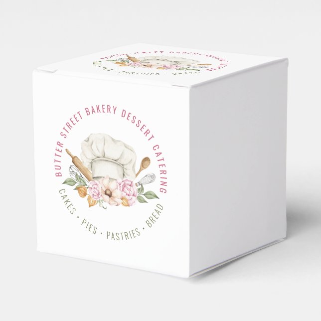 Baker Pastry Chef Watercolor Baking Utensils Favor Box (Front Side)