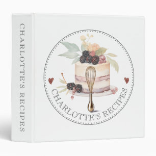 Baker Personalized Watercolor Dessert Recipe Binder