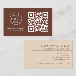 Baker Professional QR Code Logo Modern Business Card