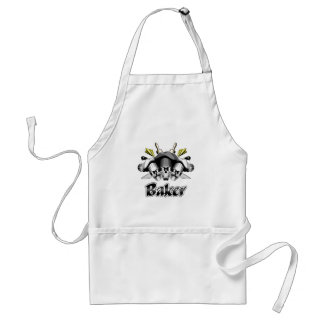 Baker Skull and Kitchen Utensils Standard Apron