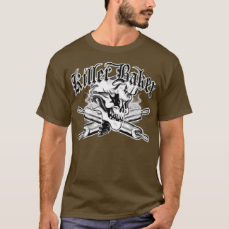 Baker Skull Ghost 1 Killer Baker and Crossed Rolli T-Shirt