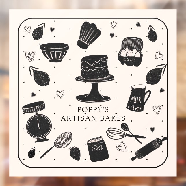 Baker Utensils Bakery  Window Cling (Sheet 2)