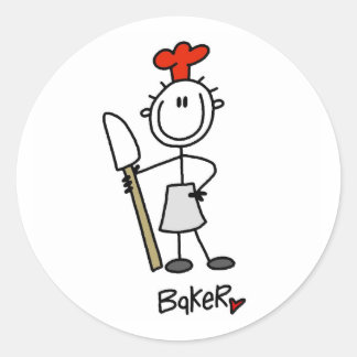 Baker with Scraper Classic Round Sticker