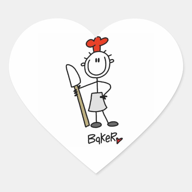 Baker With Scraper Heart Sticker (Front)
