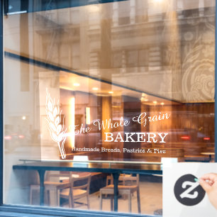 Bakers bakery wheat grain business white  window cling