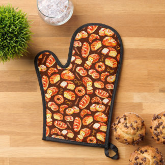 Baker's Bread Dark Pattern  Oven Mitt