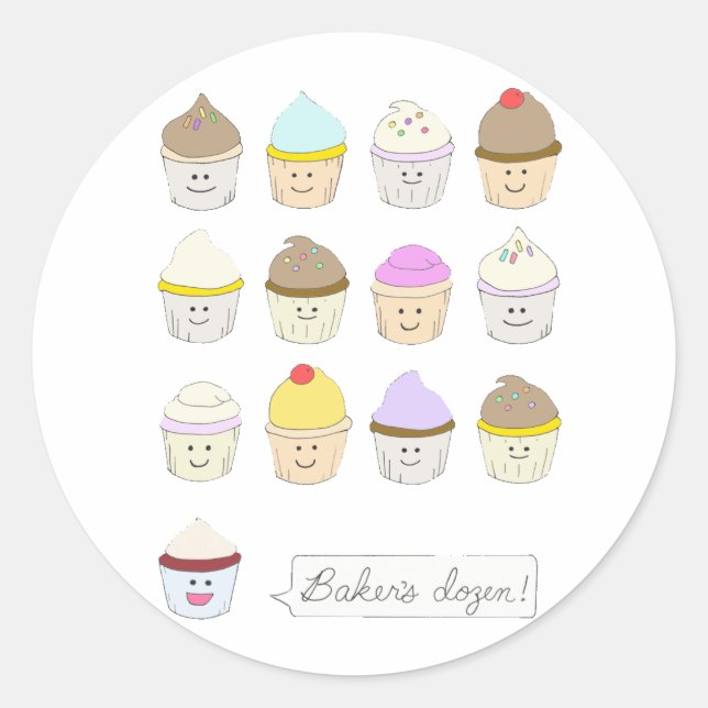 Baker's Dozen Classic Round Sticker (Front)