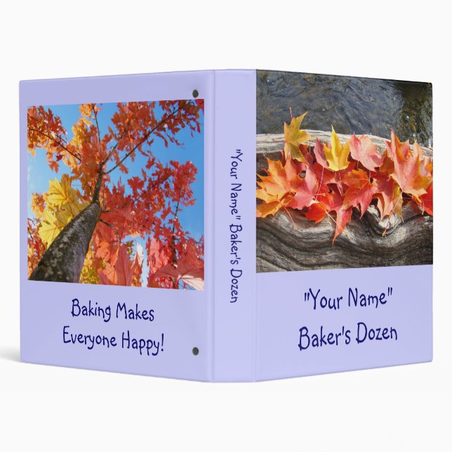 Baker's Dozen Recipe Book Binder Custom Leaves (Background)
