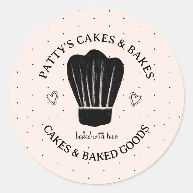 Baker's Hat Logo Pink Black Product Label (Front)