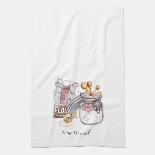 Baker's Ingedients Time To Cook Kitchen Towel