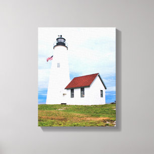 Bakers Island Lighthouse MA Wrapped Canvas