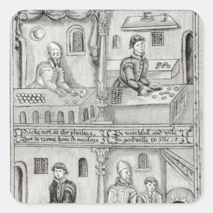 Bakers of York A.D, 1595-96 Square Sticker