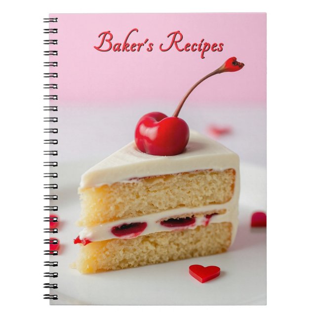 Baker's Recipes Cherry Ontop Notebook (Front)