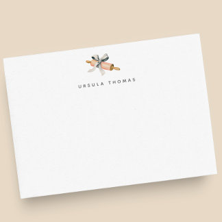 Baker's Rolling Pin & Bow Personalized Card