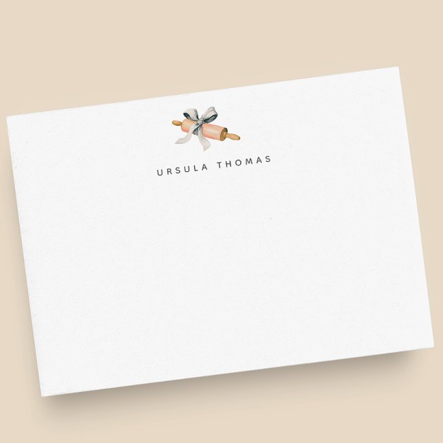 Baker's Rolling Pin & Bow Personalized Card (Creator Uploaded)