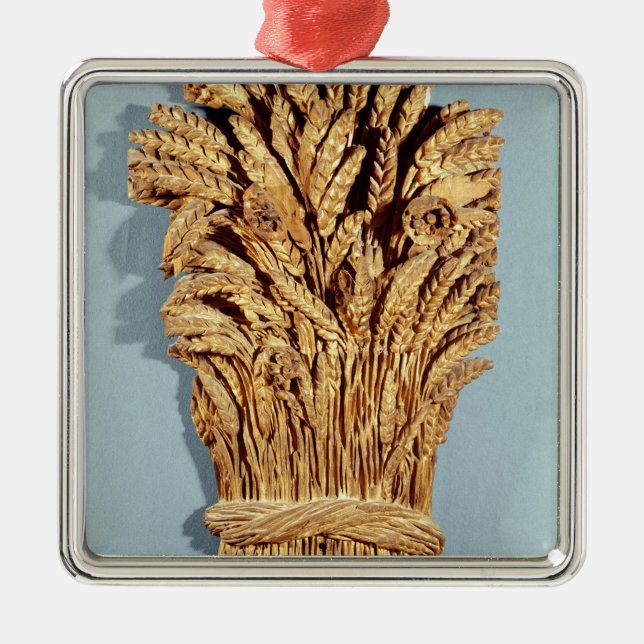 Baker's sign with ears of wheat and flowers metal ornament (Front)