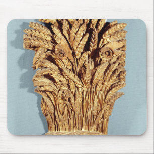 Baker's sign with ears of wheat and flowers mouse pad