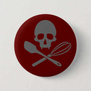 Baker's Skull 2 Inch Round Button