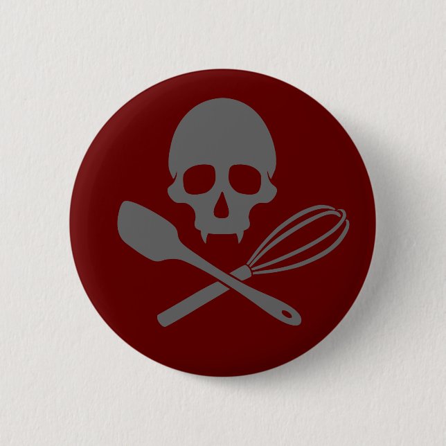 Baker's Skull 2 Inch Round Button (Front)