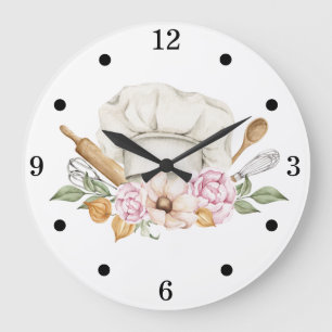 Bakers Tools Utensils Kitchen Large Clock