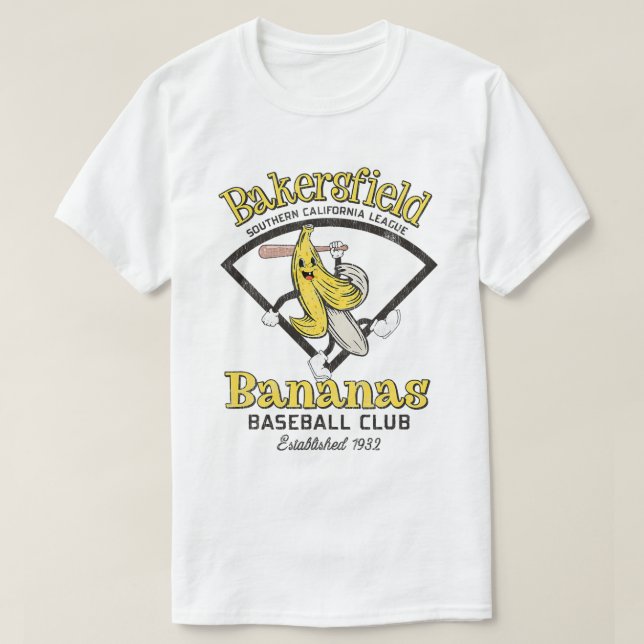 Bakersfield Bananas Minor League Retro Baseball Te T-Shirt (Design Front)