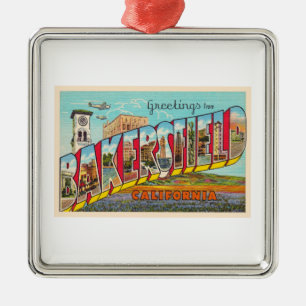 Bakersfield California CA Large Letter Postcard Metal Ornament