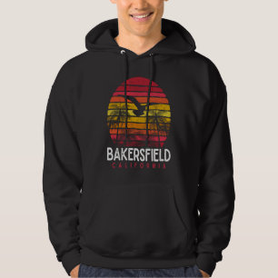 Bakersfield California CA Vintage Beach Retro 80s  Hoodie