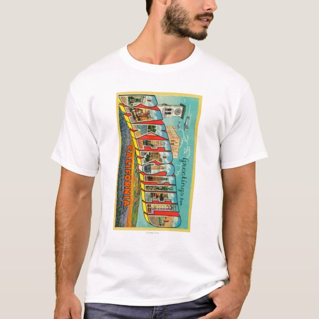 Bakersfield, California - Large Letter Scenes T-Shirt (Front)