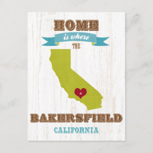 Bakersfield, California Map – Home Is Where Postcard