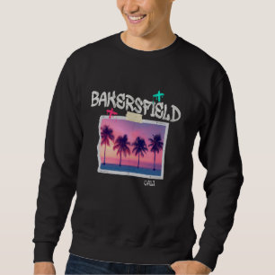 Bakersfield California Retro Surfer Vintage Beach  Sweatshirt