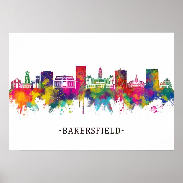 Bakersfield California Skyline Poster (Front)