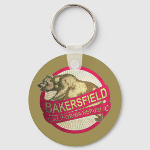 Bakersfield California vintage bear keychain